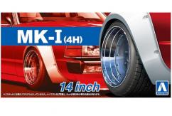 Aoshima 1/24 Rims & Tires - Mark I (4H) 14" image