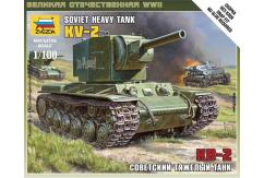 Zvezda 1/100 Kv-2 Soviet Tank Snap Kit image