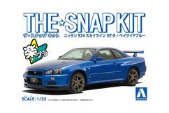Aoshima 1/32 R34 Nissan Skyline Bayside Blue - Snap kit image