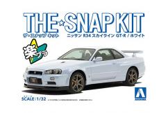 Aoshima 1/32 R34 Nissan Skyline White - Snap Kit image
