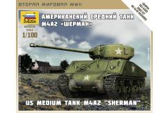 Zvezda 1/100 Sherman M-4 Tank Snap Kit image