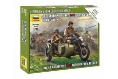 Zvezda 1/72 Soviet Motorcycle M-72 with Sidecar & Crew image