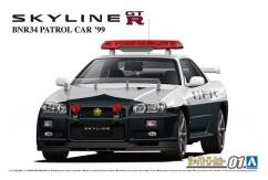 Aoshima 1/24 Nissan BNR34 Skyline GT-R Patrol Car image