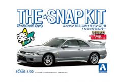 Aoshima 1/32 Nissan R33 Skyline GT-R Sonic Silver - Snap Kit image