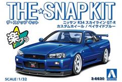 Aoshima 1/32 Nissan R34 Skyline GT-R Custom Blue - Snap Kit image