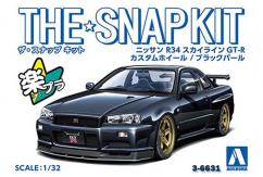 Aoshima 1/32 Nissan R34 Skyline GT-R Custom Black Pearl - Snap Kit image