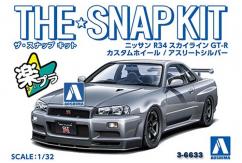Aoshima 1/32 Nissan R34 Skyline GT-R Custom ATH Silver  - Snap Kit image