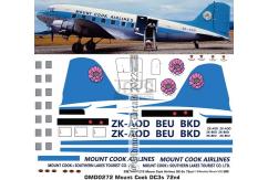 OMD 1/72 DC3 Mount Cook Airlines Decal Set image