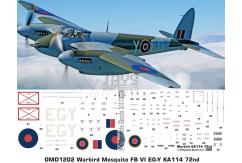OMD 1/72 DH Mosquito FB VI New Zealand Warbird Decal Set image