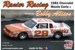 Salvinos Jr 1/25 Chevrolet Monte Carlo 1981 Ranier Racing Bobby Allison #28 image