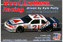 Salvinos Jr 1/24 Ford Thunderbird Wood Brothers Racing 1987 #21 Kyle Petty image