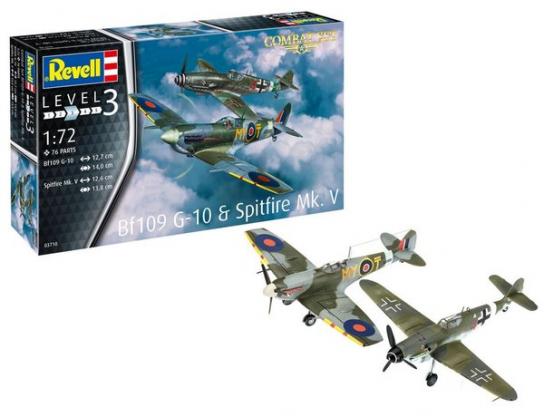 Revell 1/72 Combat Set Messerschmitt Bf109G-10 & Spitfire Mk.V image