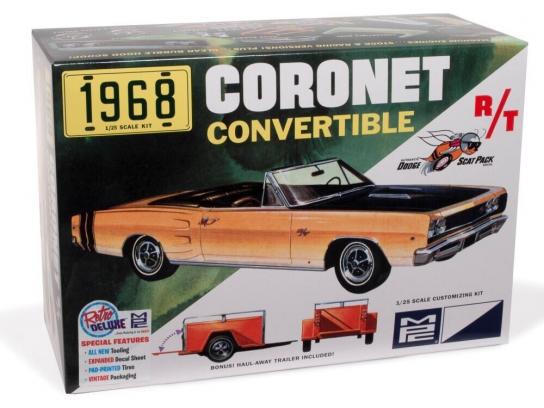 MPC 1/25 1968 Dodge Coronet Convertible W / Trailer image