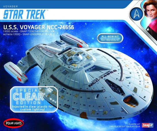 Polar Lights 1/1000 Star Trek U.S.S Voyager Clear Edition - SNAP Kit image