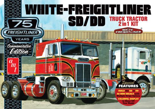 AMT 1/25 White Freightliner 2-in-1 SD/DD Cabover Tractor (75th Anniversary) image
