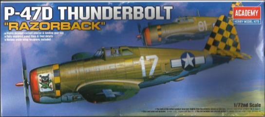 Academy 1/72 P-47D Thunderbolt Razor Back image