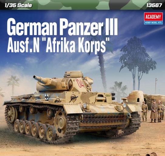 Academy 1/35 Panzer III Ausf. N Africa Korps German Tank image