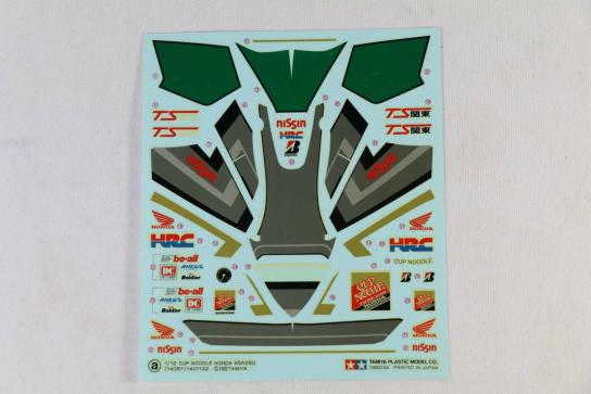 Tamiya 1/12 Honda NSR250 Cup Noodle Decal A Set image