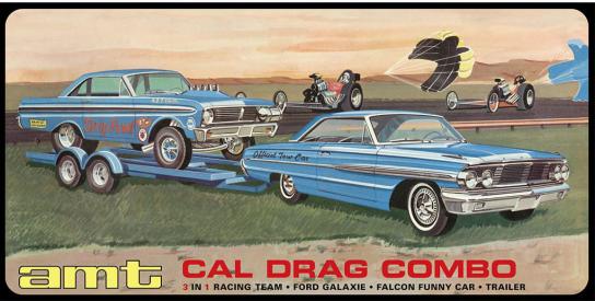 AMT 1/25 Cal Drag Combo 1964 - Galaxie, AWB Falcon & Trailer image