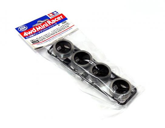Tamiya Mini 4WD Large Dia. Carbon Wheel Set w/Soft Slick Tires image