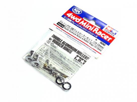 Tamiya Mini 4WD Wide Aluminium Roller W/Ring (12-13mm) image