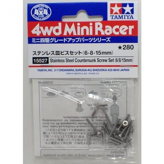 Tamiya Mini 4WD ST Steel C/Sunk Screws 6/8/15mm image