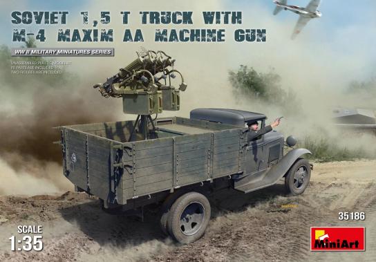 Miniart 1/35 Soviet 1.5T Truck W/Maxim M-4 Mg image