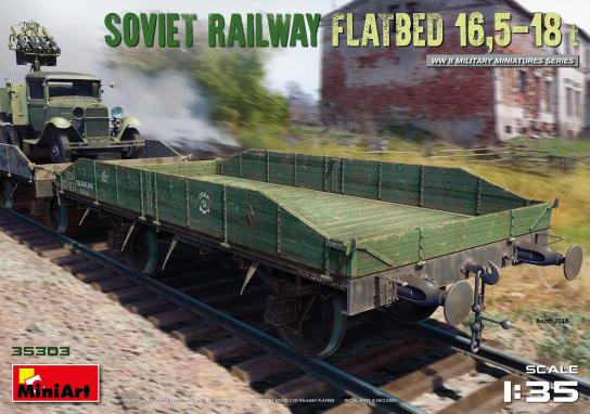 Miniart 1/35 Sov. Railway Flatbed 16.5-18T image