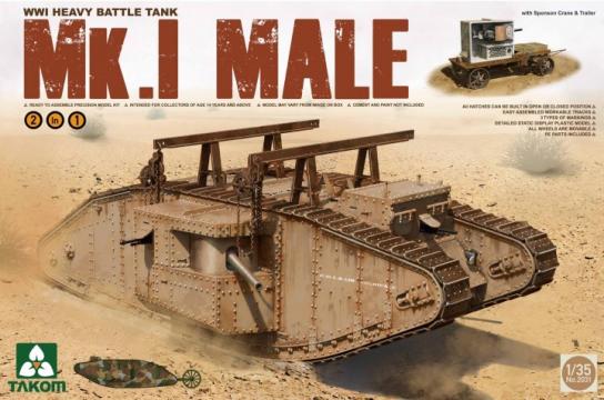 Takom 1/35 WWI Heavy Battle Tank Mark I Male 2N1 image