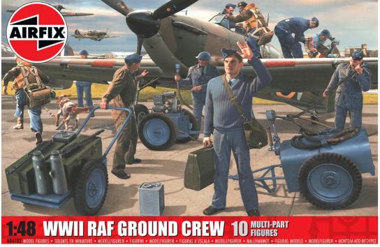 Airfix 1/48 WWII RAF Ground Crew - 10 Multi-Part Figures image