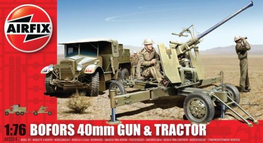 Airfix 1/76 Bofors 40mm Gun & Tractor image