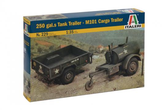 Italeri 1/35 M101 Cargo Trailer & 250 gal.s Tank Trailer image