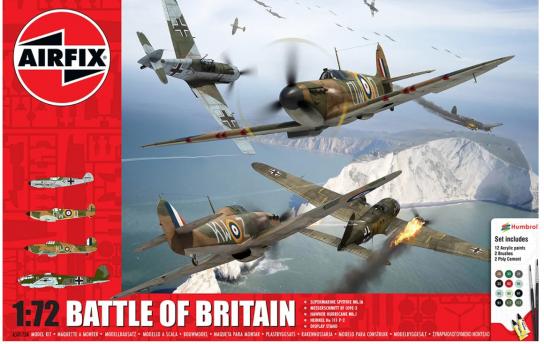 Airfix 1/72 Battle of Britain WWII 4-Aircraft Modelling Set image