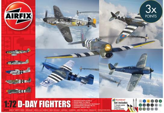 Airfix 1/72 D-Day Fighters WWII 5-Aircraft Modelling Set image
