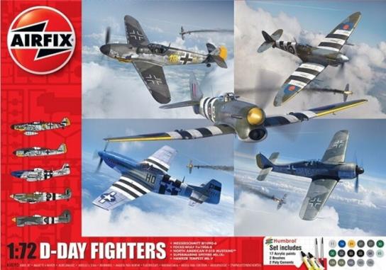 Airfix 1/72 D-Day Fighters WWII 5-Aircraft Modelling Set image