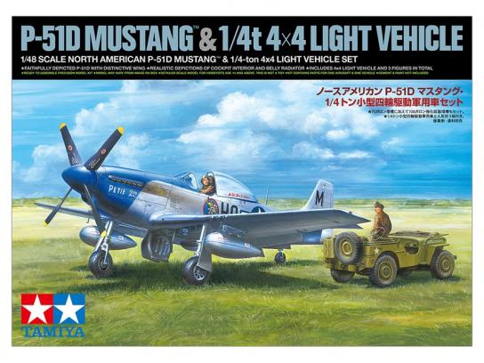 Tamiya 1/48 Mustang P-51D US NA and 1/4T Light Vehicle image