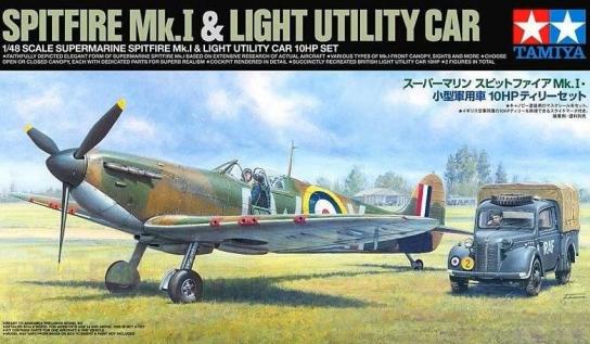 Tamiya 1/48 Spitfire Mk.I & Light Utility 10hp Car Set image