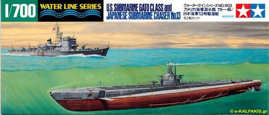 Tamiya 1/700 U.S Submarine Gato Class & Japanese Sub Chaser No.13 Boat image