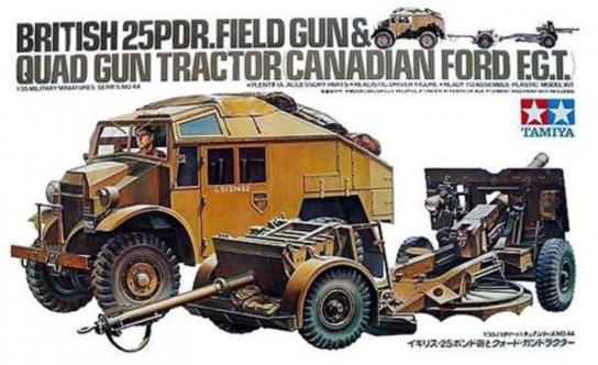 Tamiya 1/35 British 25PDR.Field Gun & Quad Gun Tractor image