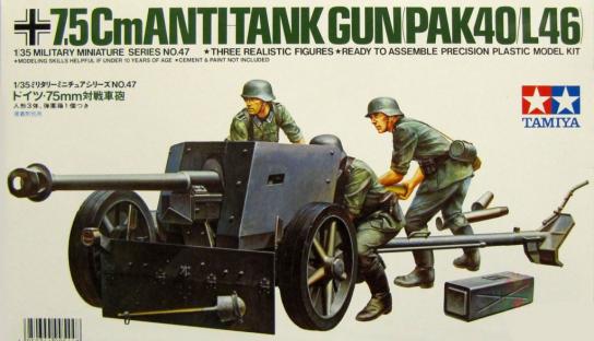 Tamiya 1/35 German 75mm Antitank Gun PAK 40L 46 image