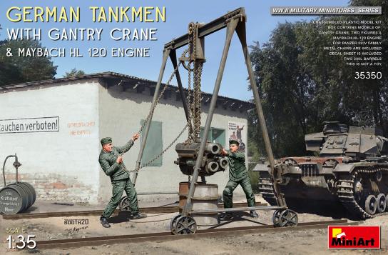 Miniart 1/35 German Tankmen with Gantry Crane & Engine image