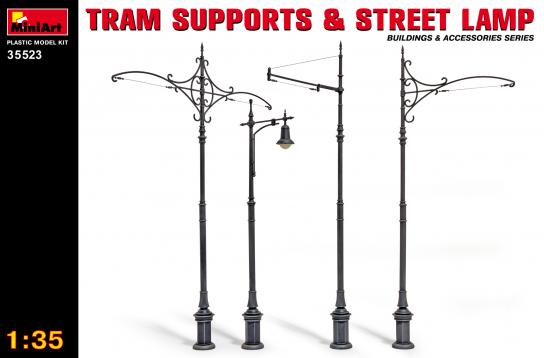 Miniart 1/35 Tram Supports & Street Lamp image