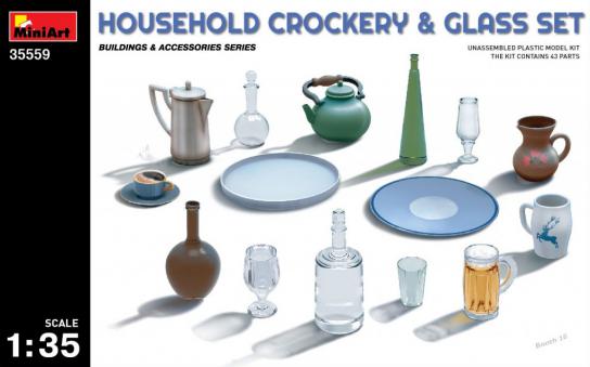 Miniart 1/35 Household Crockery & Glass Set image