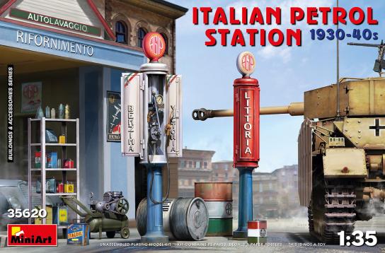 Miniart 1/35 Italian Petrol Station 1930-1940s image