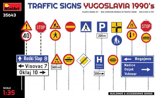 Miniart 1/35 Traffic Signs - Yugoslavia 1990s image