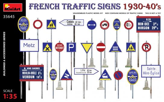 Miniart 1/35 Traffic Signs - French 1930-1940s image