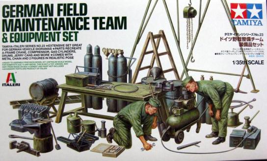 Tamiya 1/35 German Field Maintenance Team & Equipment Set image