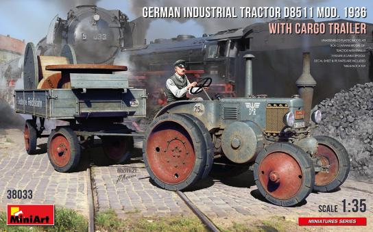 Miniart 1/35 German Tractor D8511 Mod. 1936 with Cargo Trailer image