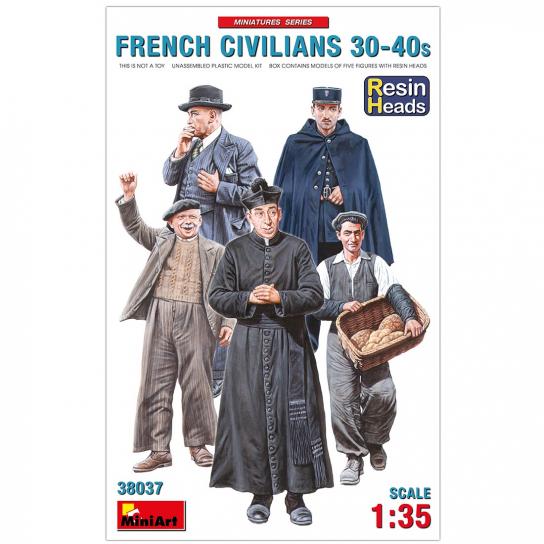 Miniart 1/35 French Civilians 1930-1940s - Resin Heads image