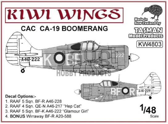 Tasman Models 1/48 CAC CA-19 Boomerang image